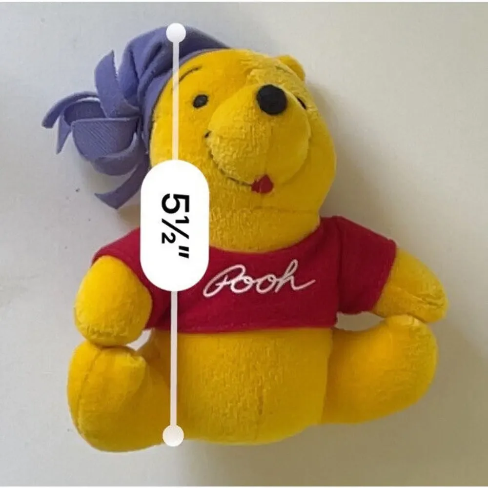 Winnie The Pooh 5” Plush 2001 Night Cap Sleep Hat Disney Rare